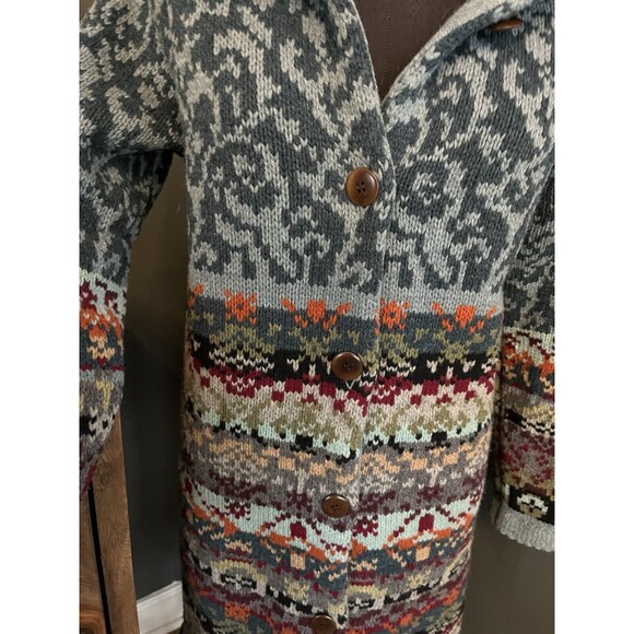 Sundance Cardigan Sweater Coat Nouveau Copenhagen Lambswool Fair Isle duster M - Picture 4 of 7